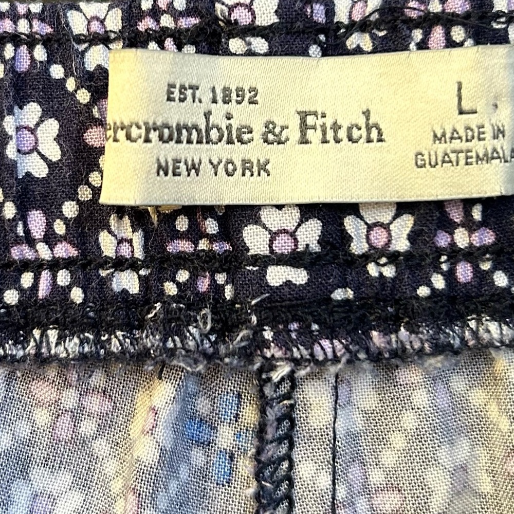 Abercrombie & Fitch Navy Geometric Joggers ML Viscose Lightweight Coastal Lounge - Picture 3 of 10